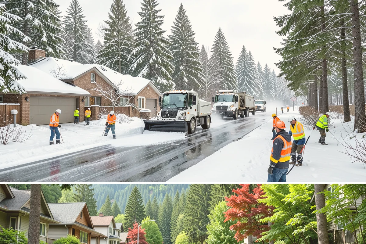 Commercial Sidewalk Clearing in Darrington, Snohomish County, WA - Commercial sidewalks demand prompt clearing whenever December-to-February storms trigger local snow-removal ordinances.