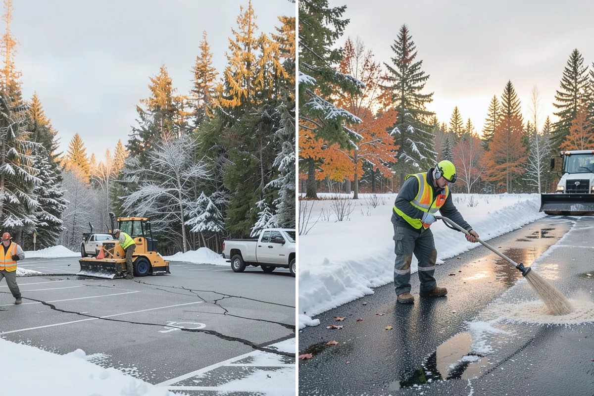 Commercial Sidewalk Clearing in Des Moines, King County, WA - Map the full sidewalk frontage and corner ramps