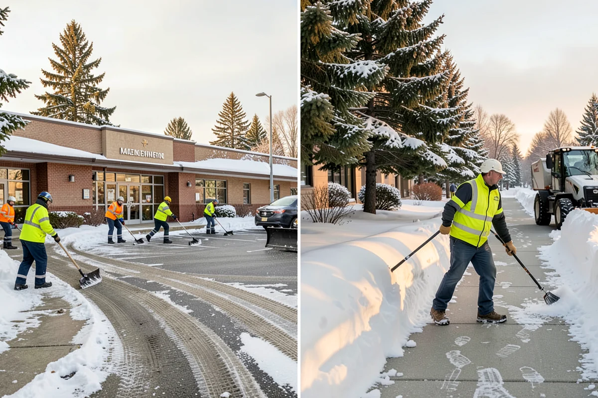 Commercial Sidewalk Clearing in DuPont, Pierce County, WA - Map the full sidewalk frontage and corner ramps