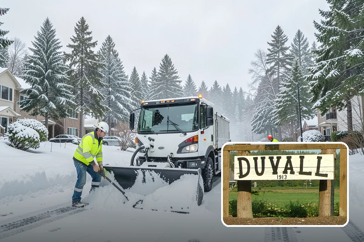 Commercial Sidewalk Clearing in Duvall, King County, WA - Code-compliant clearing of public frontage