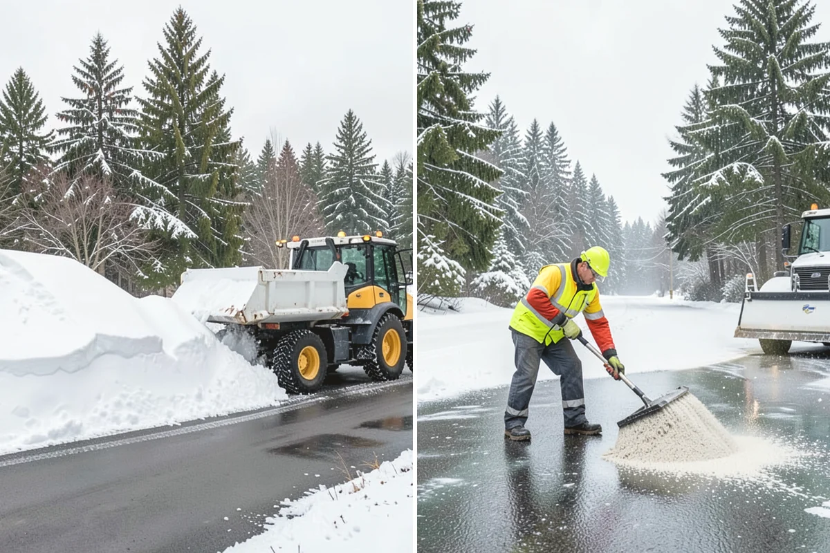 Commercial Sidewalk Clearing in Duvall, King County, WA - Map the full sidewalk frontage and corner ramps