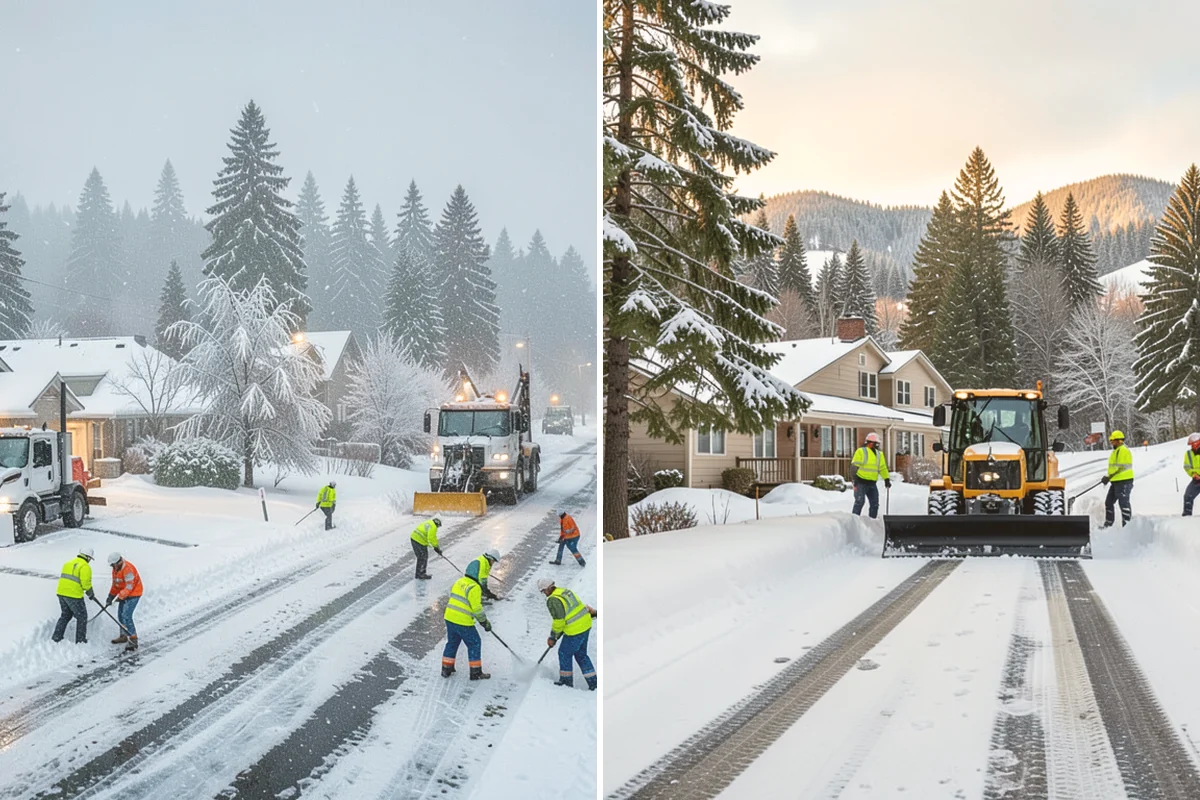 Commercial Sidewalk Clearing in Eatonville, Pierce County, WA - Map the full sidewalk frontage and corner ramps