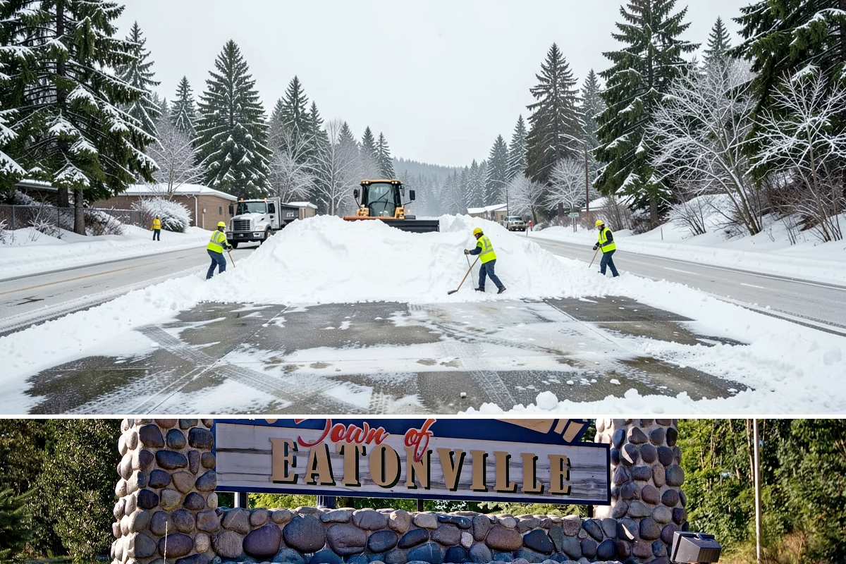 Commercial Sidewalk Clearing in Eatonville, Pierce County, WA - Commercial sidewalks demand prompt clearing whenever December-to-February storms trigger local snow-removal ordinances.