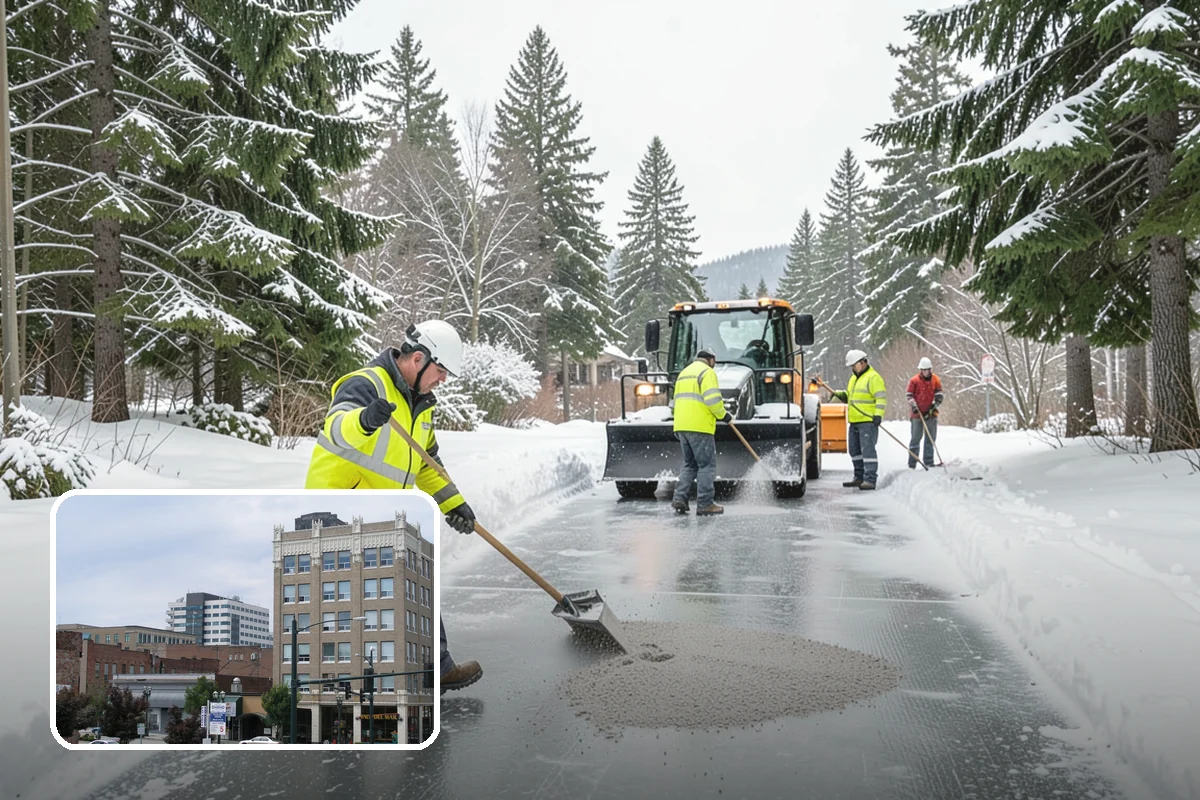 Commercial Sidewalk Clearing in Everett, Snohomish County, WA - Code-compliant clearing of public frontage