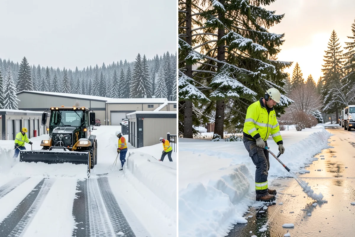 Commercial Sidewalk Clearing in Fircrest, Pierce County, WA - Map the full sidewalk frontage and corner ramps