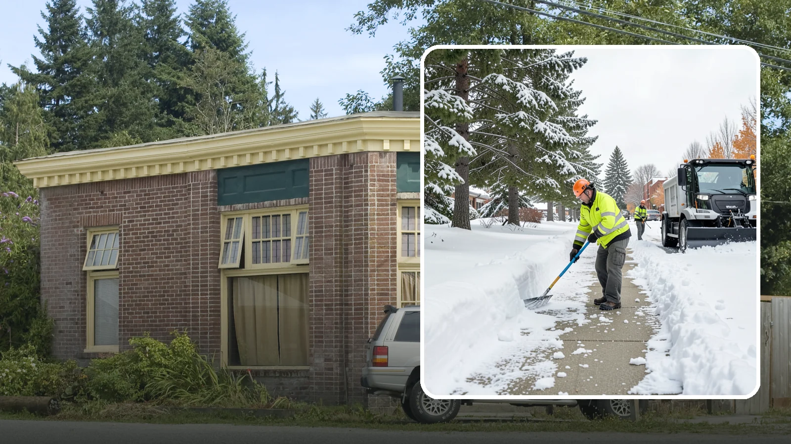 Commercial Sidewalk Clearing in Hamilton, Skagit County, WA - Keep the public sidewalks around your commercial property safe and code-compliant through Western Washington winter weather.