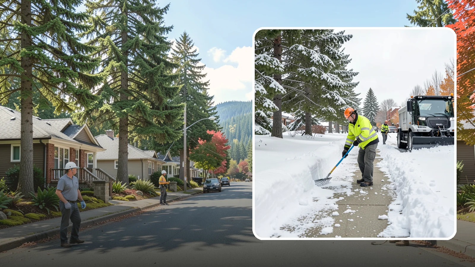 Commercial Sidewalk Clearing in Hunts Point, King County, WA - Keep the public sidewalks around your commercial property safe and code-compliant through Western Washington winter weather.