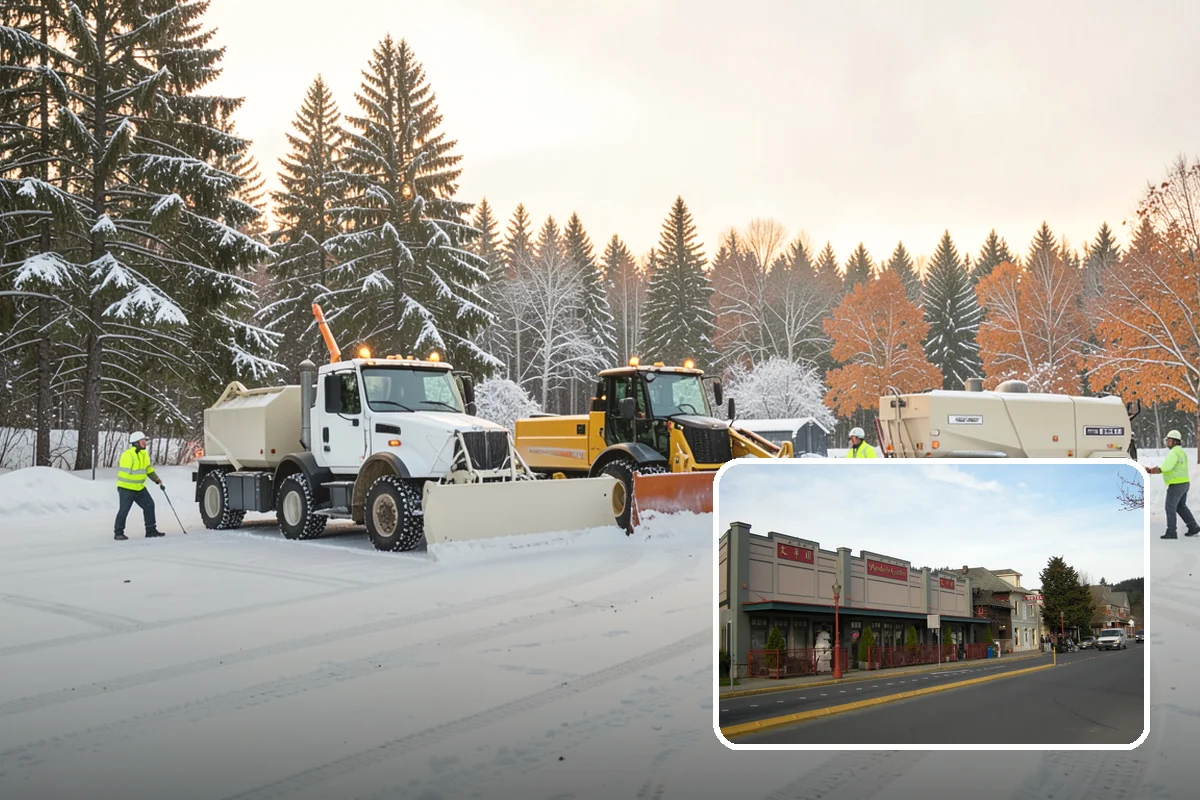 Commercial Sidewalk Clearing in Issaquah, King County, WA - Code-compliant clearing of public frontage