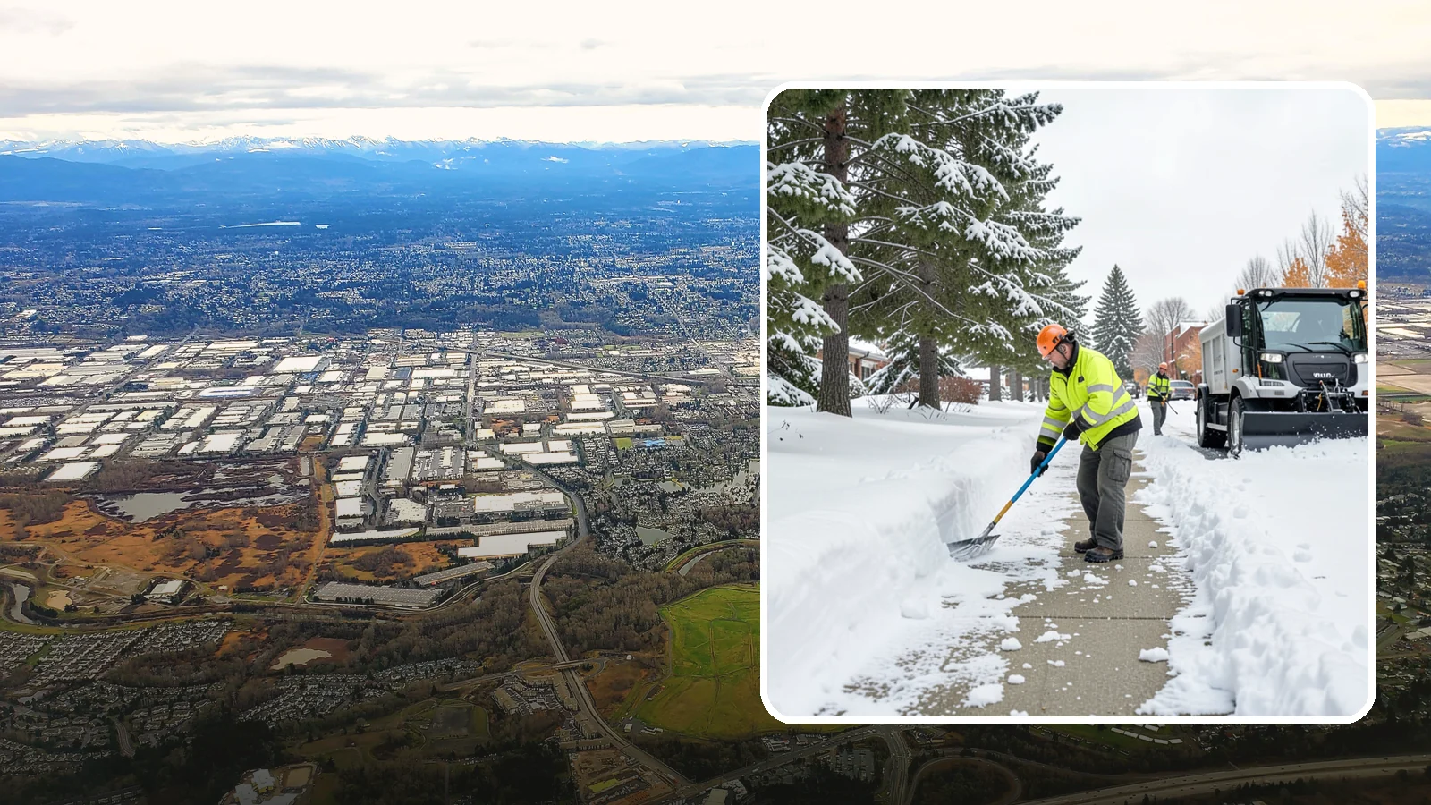 Commercial Sidewalk Clearing in Kent, King County, WA - Keep the public sidewalks around your commercial property safe and code-compliant through Western Washington winter weather.