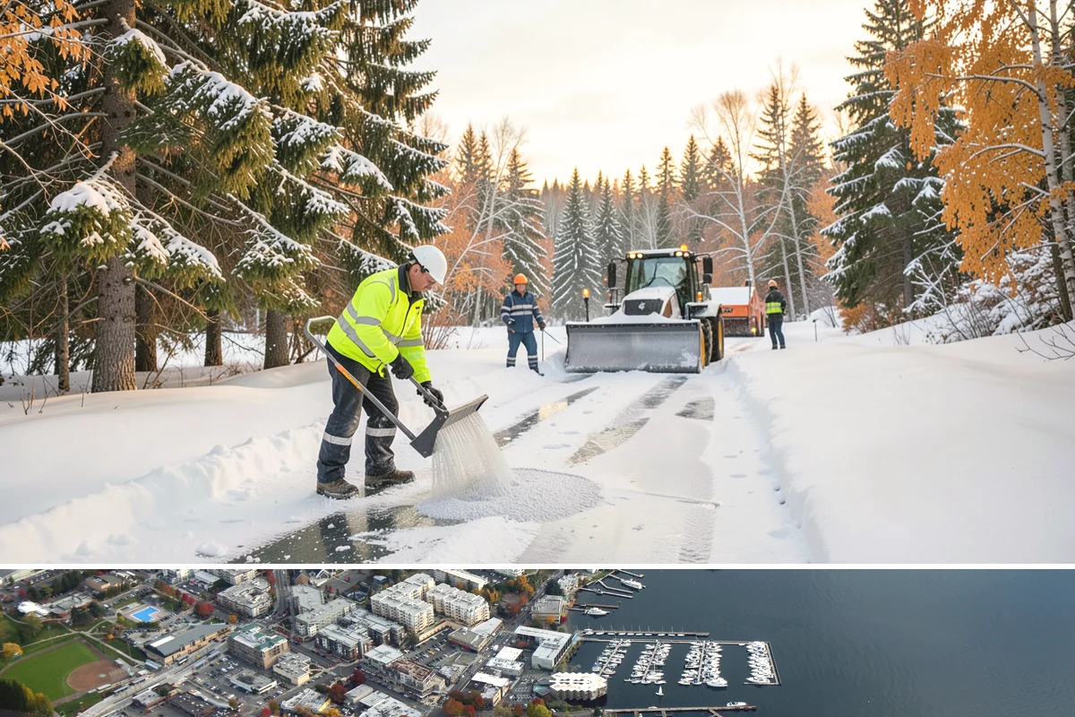 Commercial Sidewalk Clearing in Kirkland, King County, WA - Commercial sidewalks demand prompt clearing whenever December-to-February storms trigger local snow-removal ordinances.