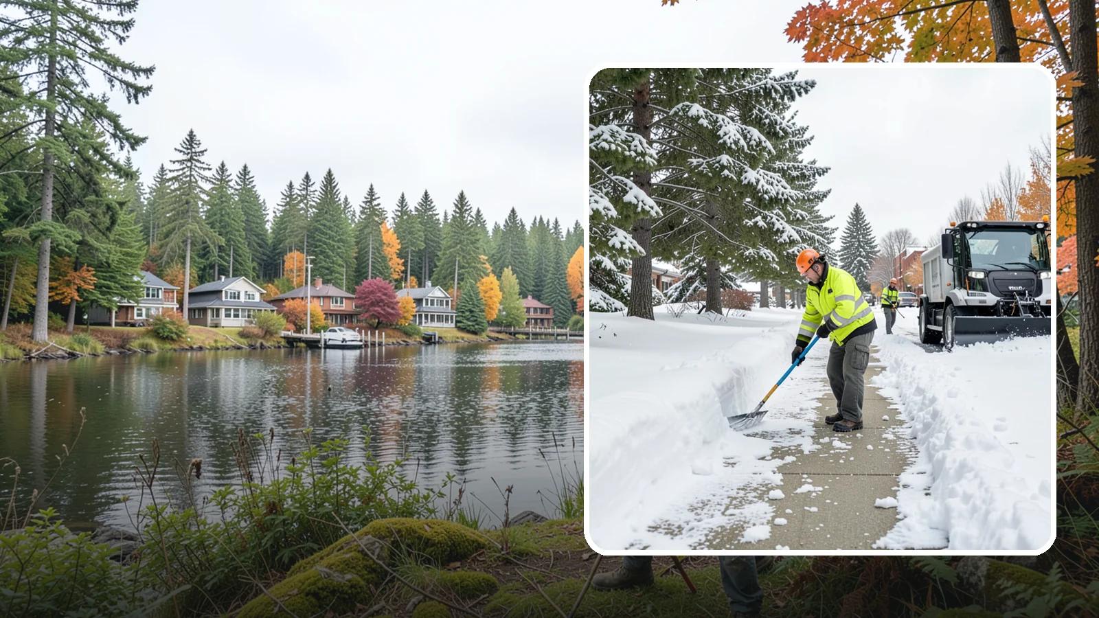 Commercial Sidewalk Clearing in La Conner, Skagit County, WA - Keep the public sidewalks around your commercial property safe and code-compliant through Western Washington winter weather.