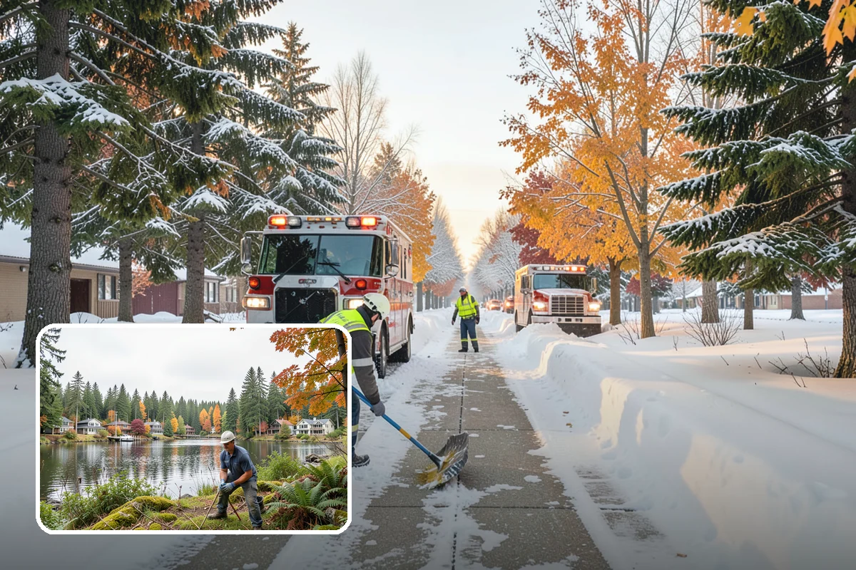 Commercial Sidewalk Clearing in La Conner, Skagit County, WA - Code-compliant clearing of public frontage