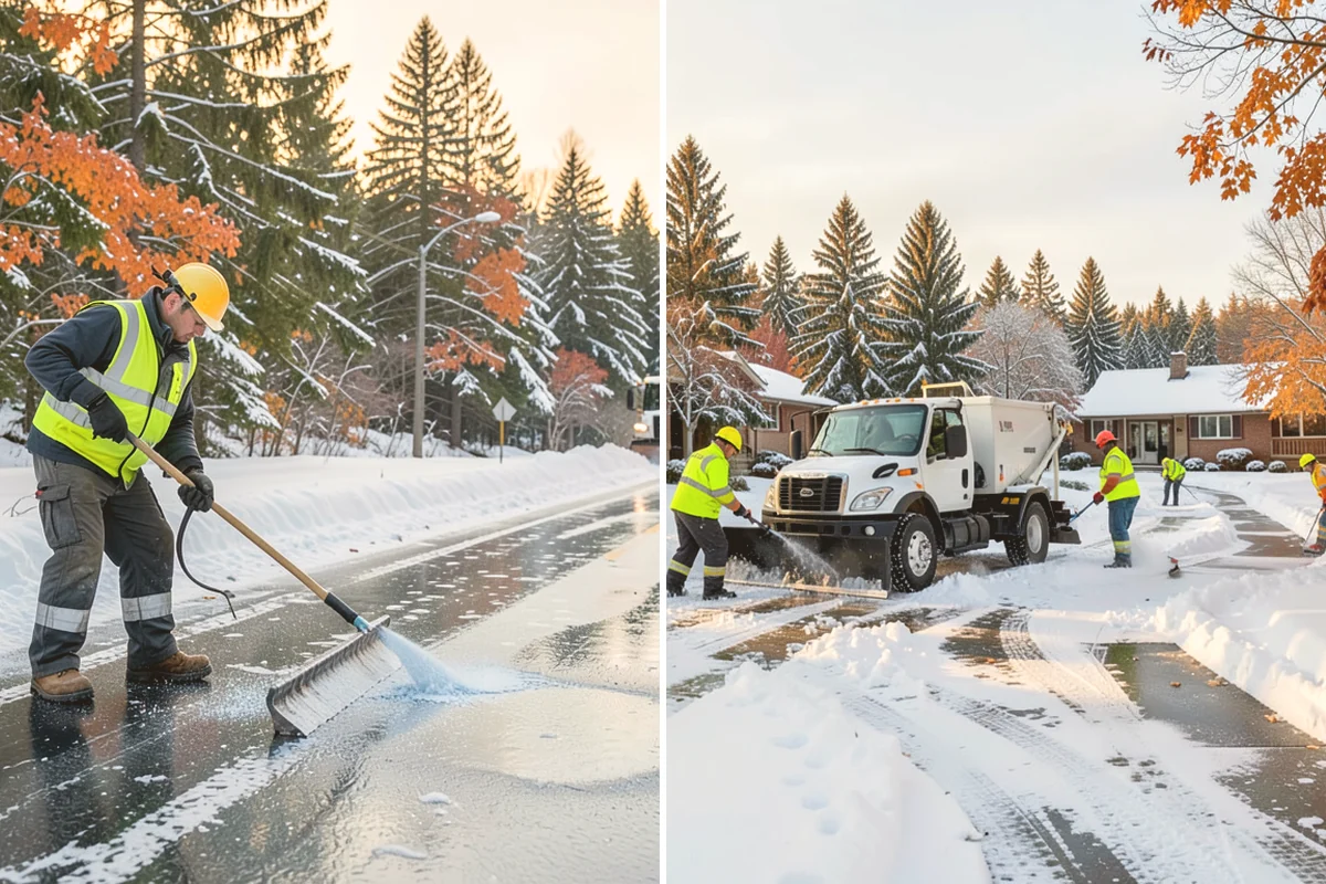 Commercial Sidewalk Clearing in Langley, Island County, WA - Map the full sidewalk frontage and corner ramps