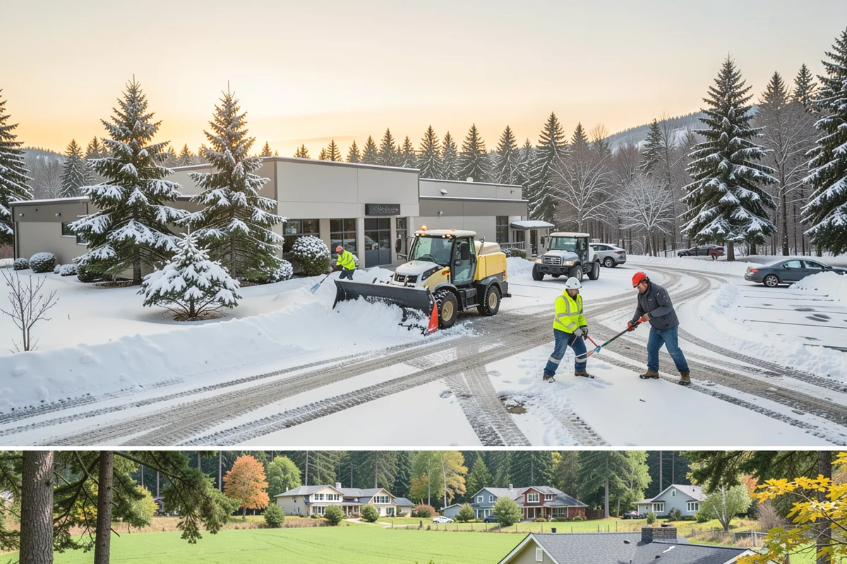 Commercial Sidewalk Clearing in Lyman, Skagit County, WA - Commercial sidewalks demand prompt clearing whenever December-to-February storms trigger local snow-removal ordinances.