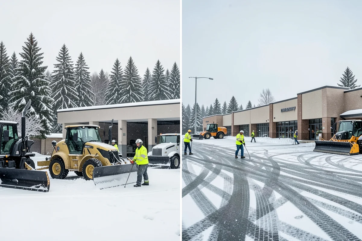 Commercial Sidewalk Clearing in Maple Valley, King County, WA - Map the full sidewalk frontage and corner ramps