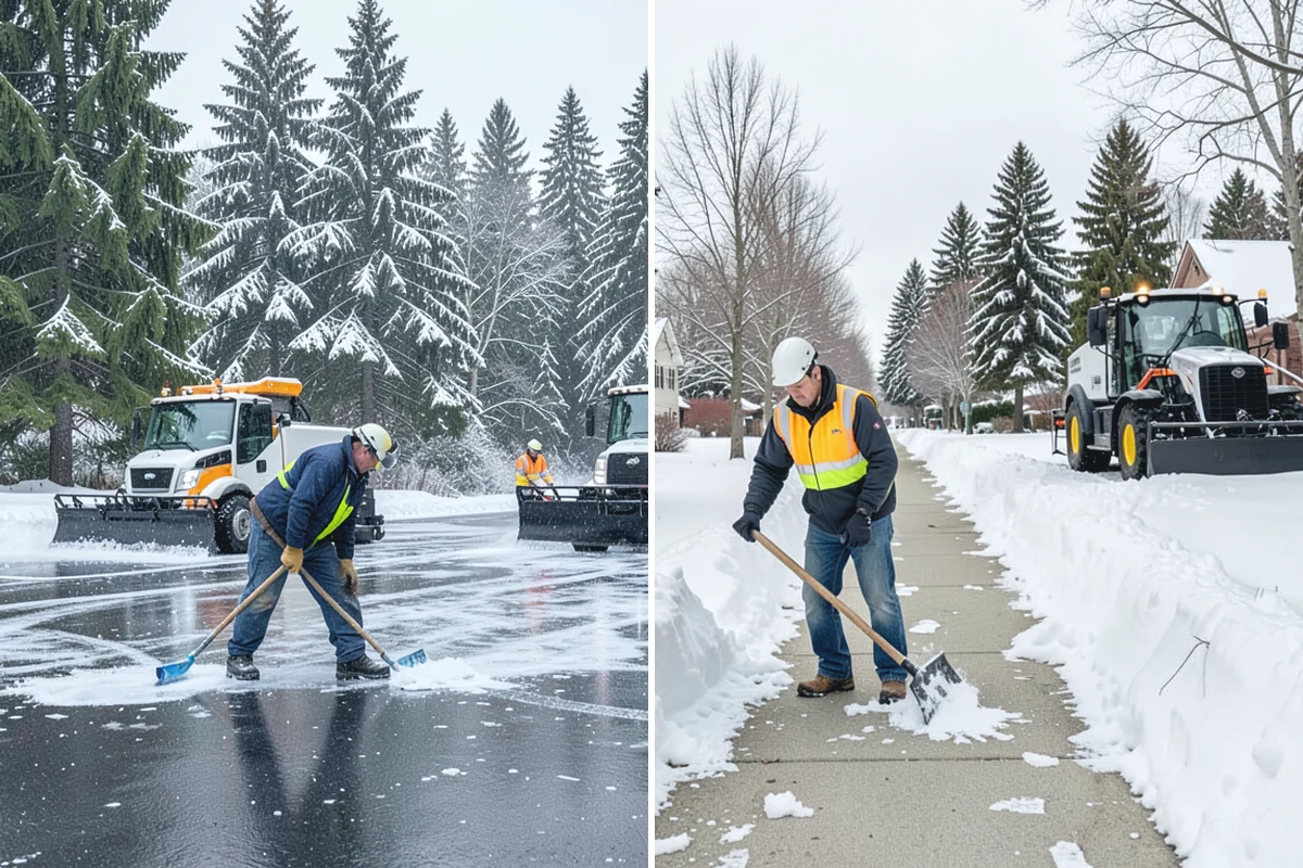 Commercial Sidewalk Clearing in Medina, King County, WA - Map the full sidewalk frontage and corner ramps