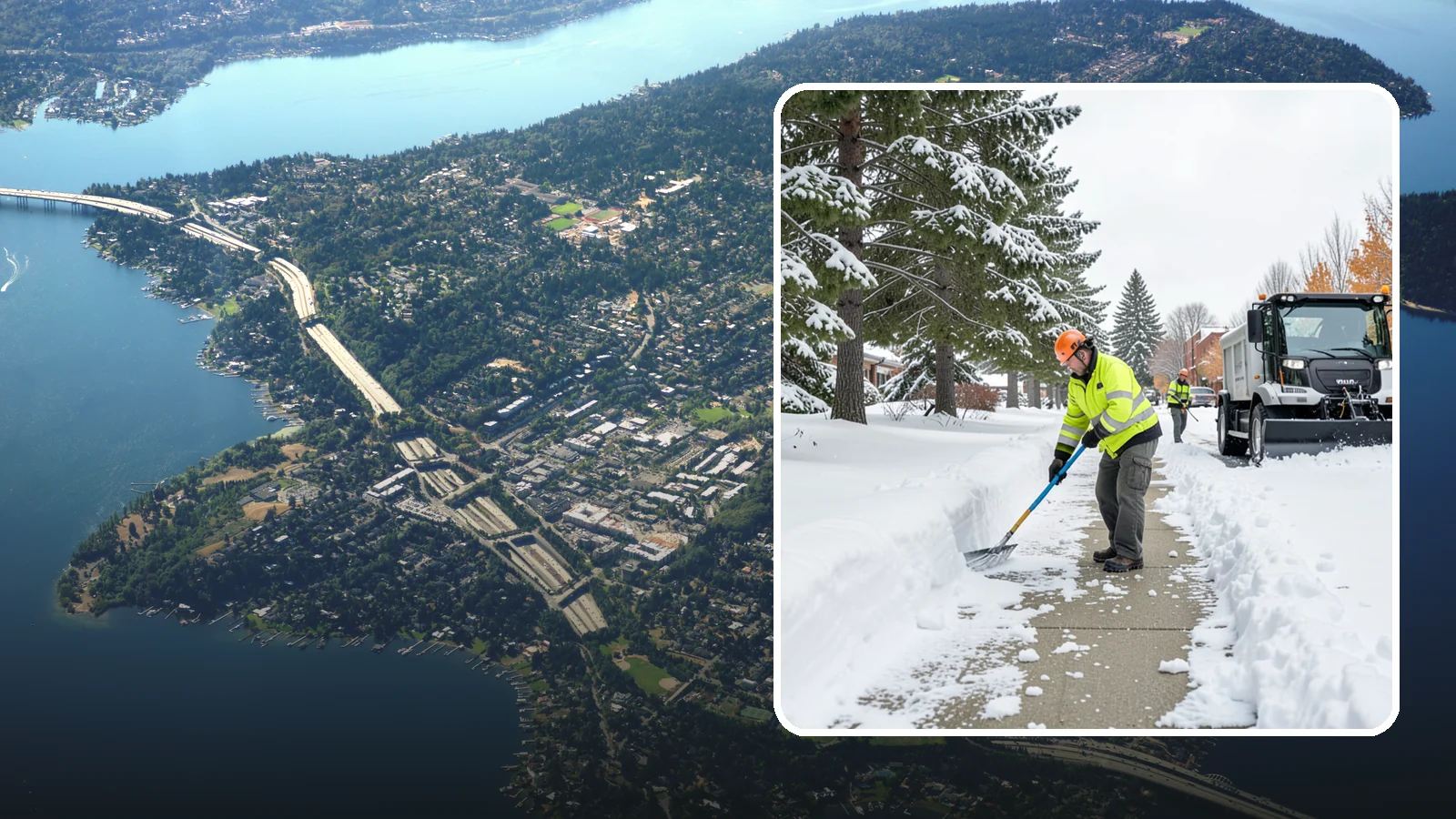 Commercial Sidewalk Clearing in Mercer Island, King County, WA - Keep the public sidewalks around your commercial property safe and code-compliant through Western Washington winter weather.