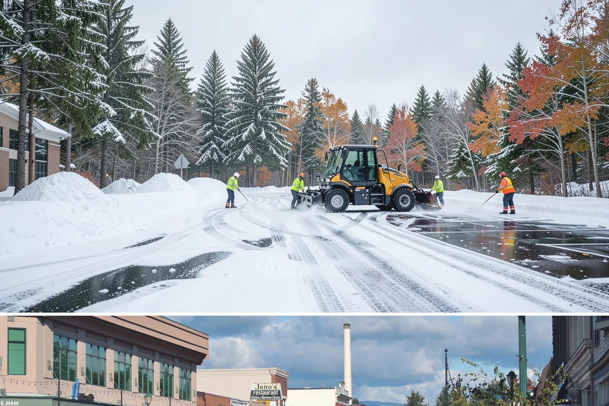 Commercial Sidewalk Clearing in Monroe, Snohomish County, WA - Commercial sidewalks demand prompt clearing whenever December-to-February storms trigger local snow-removal ordinances.