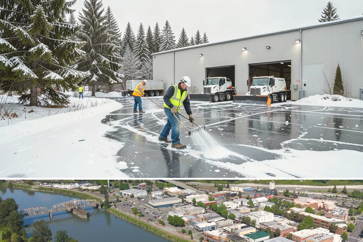 Commercial Sidewalk Clearing in Mount Vernon, Skagit County, WA - Commercial sidewalks demand prompt clearing whenever December-to-February storms trigger local snow-removal ordinances.
