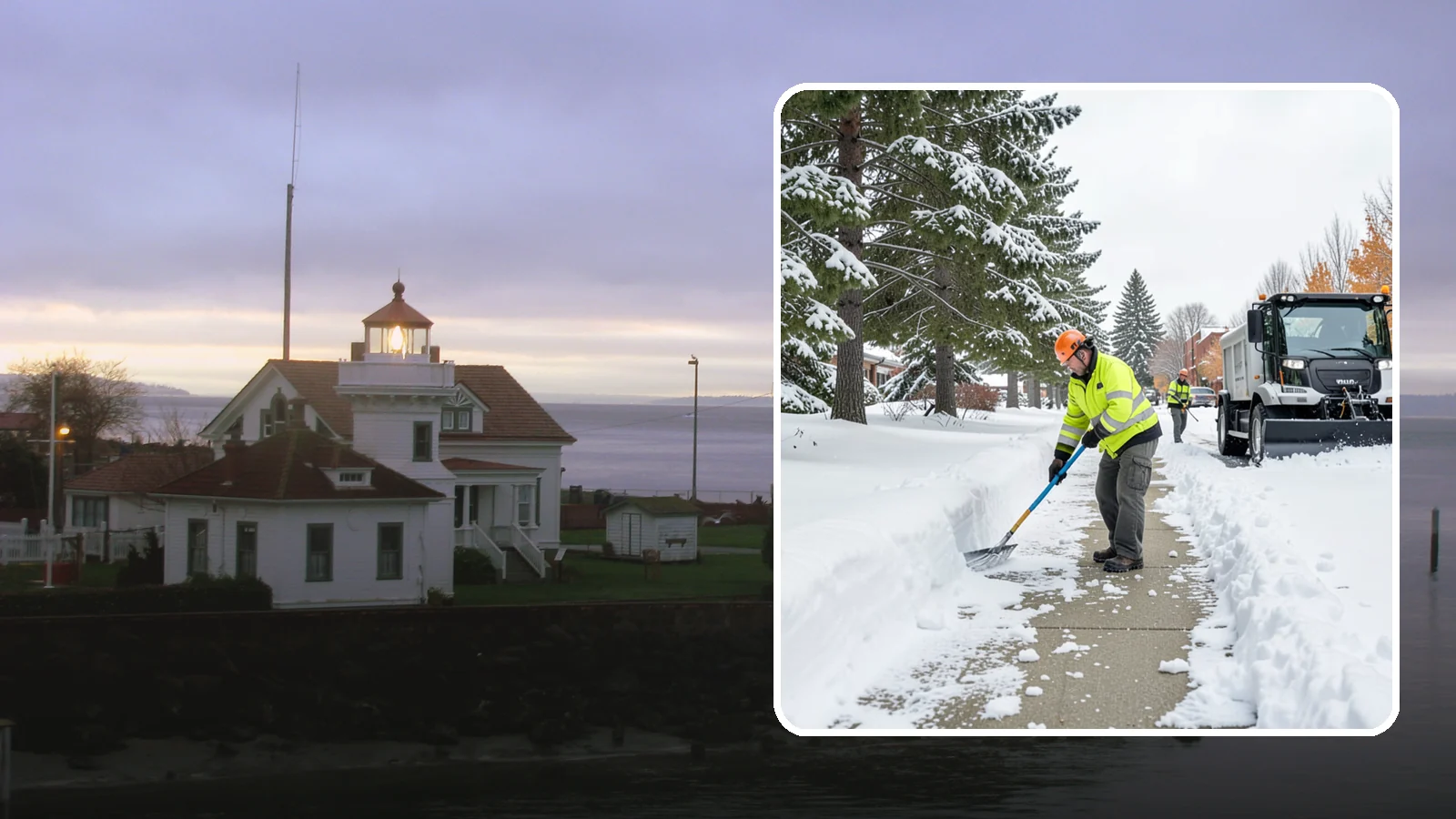 Commercial Sidewalk Clearing in Mukilteo, Snohomish County, WA - Keep the public sidewalks around your commercial property safe and code-compliant through Western Washington winter weather.