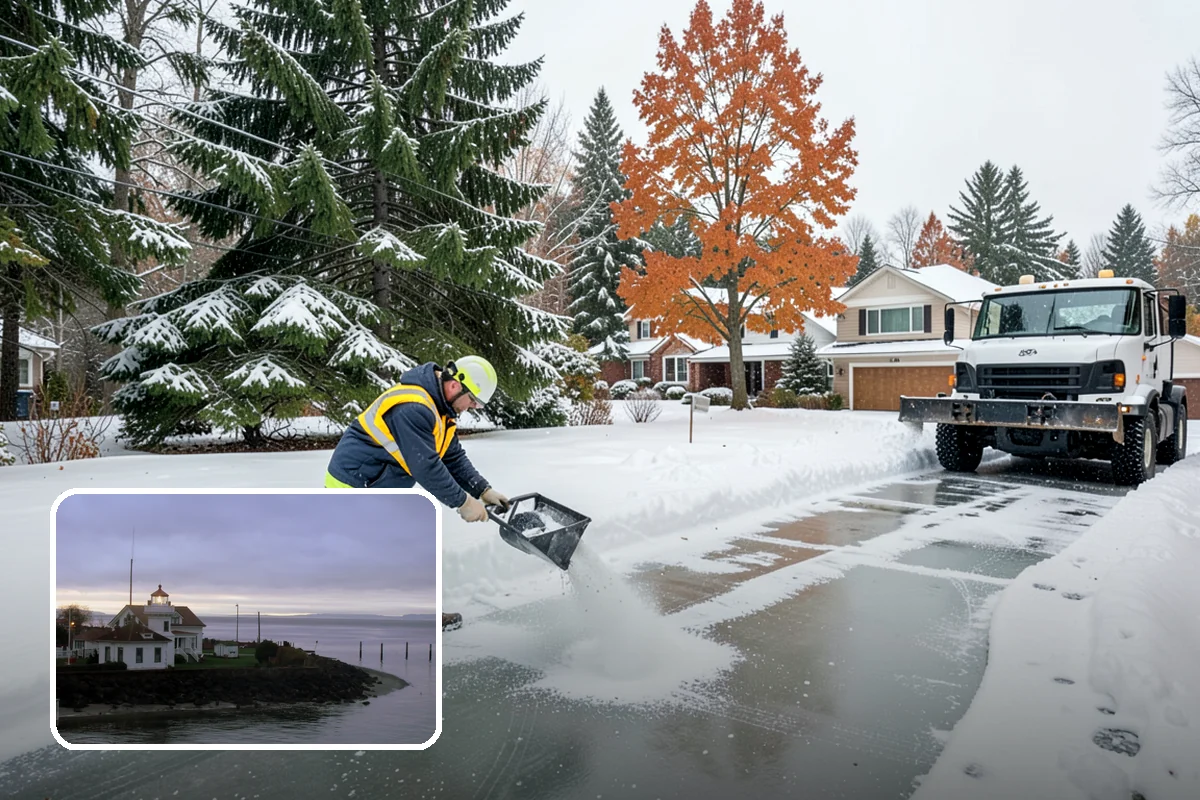 Commercial Sidewalk Clearing in Mukilteo, Snohomish County, WA - Code-compliant clearing of public frontage