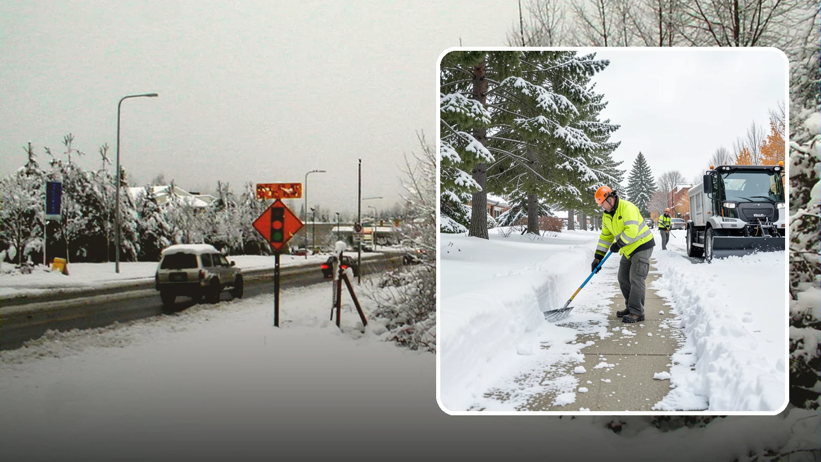 Commercial Sidewalk Clearing in Newcastle, King County, WA - Keep the public sidewalks around your commercial property safe and code-compliant through Western Washington winter weather.