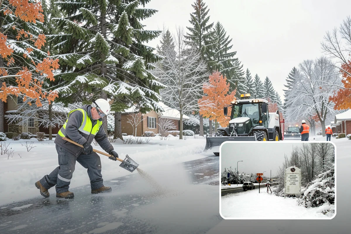 Commercial Sidewalk Clearing in Newcastle, King County, WA - Code-compliant clearing of public frontage