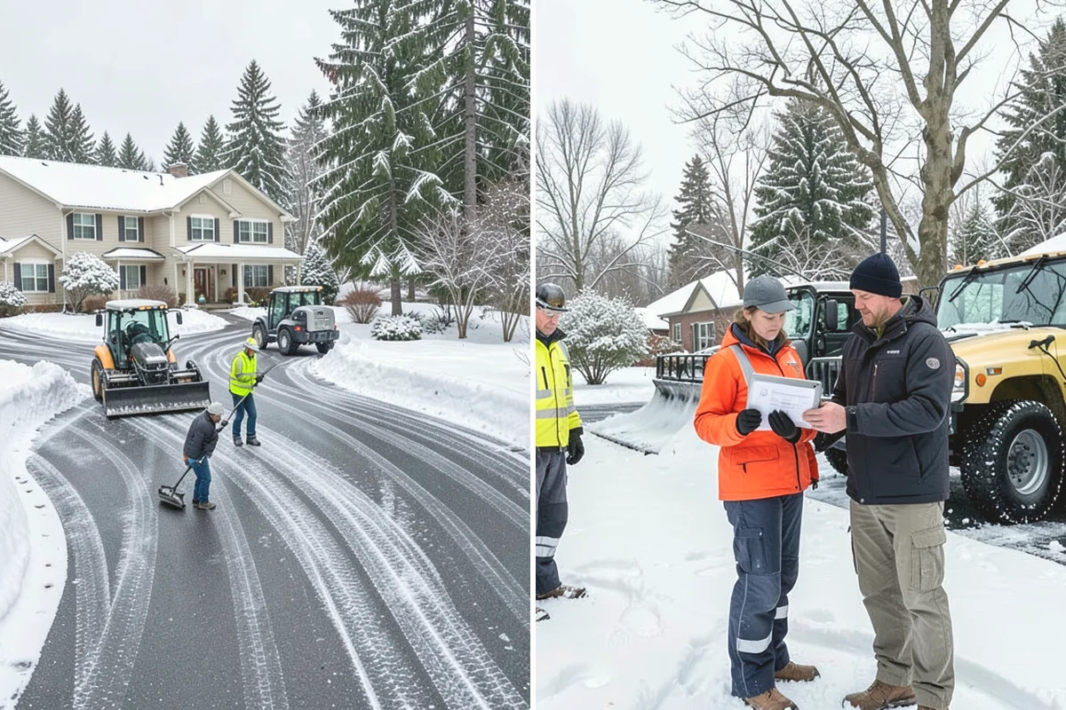 Commercial Sidewalk Clearing in North Bend, King County, WA - Map the full sidewalk frontage and corner ramps