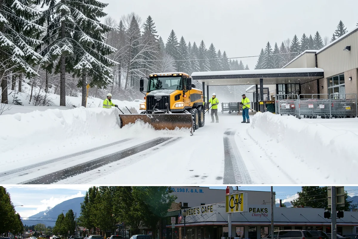 Commercial Sidewalk Clearing in North Bend, King County, WA - Commercial sidewalks demand prompt clearing whenever December-to-February storms trigger local snow-removal ordinances.