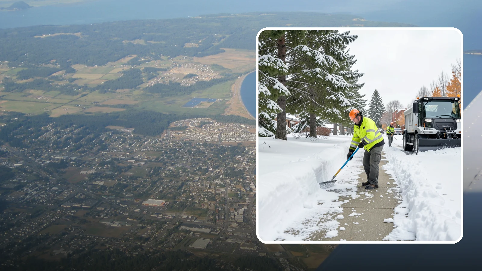 Commercial Sidewalk Clearing in Oak Harbor, Island County, WA - Keep the public sidewalks around your commercial property safe and code-compliant through Western Washington winter weather.