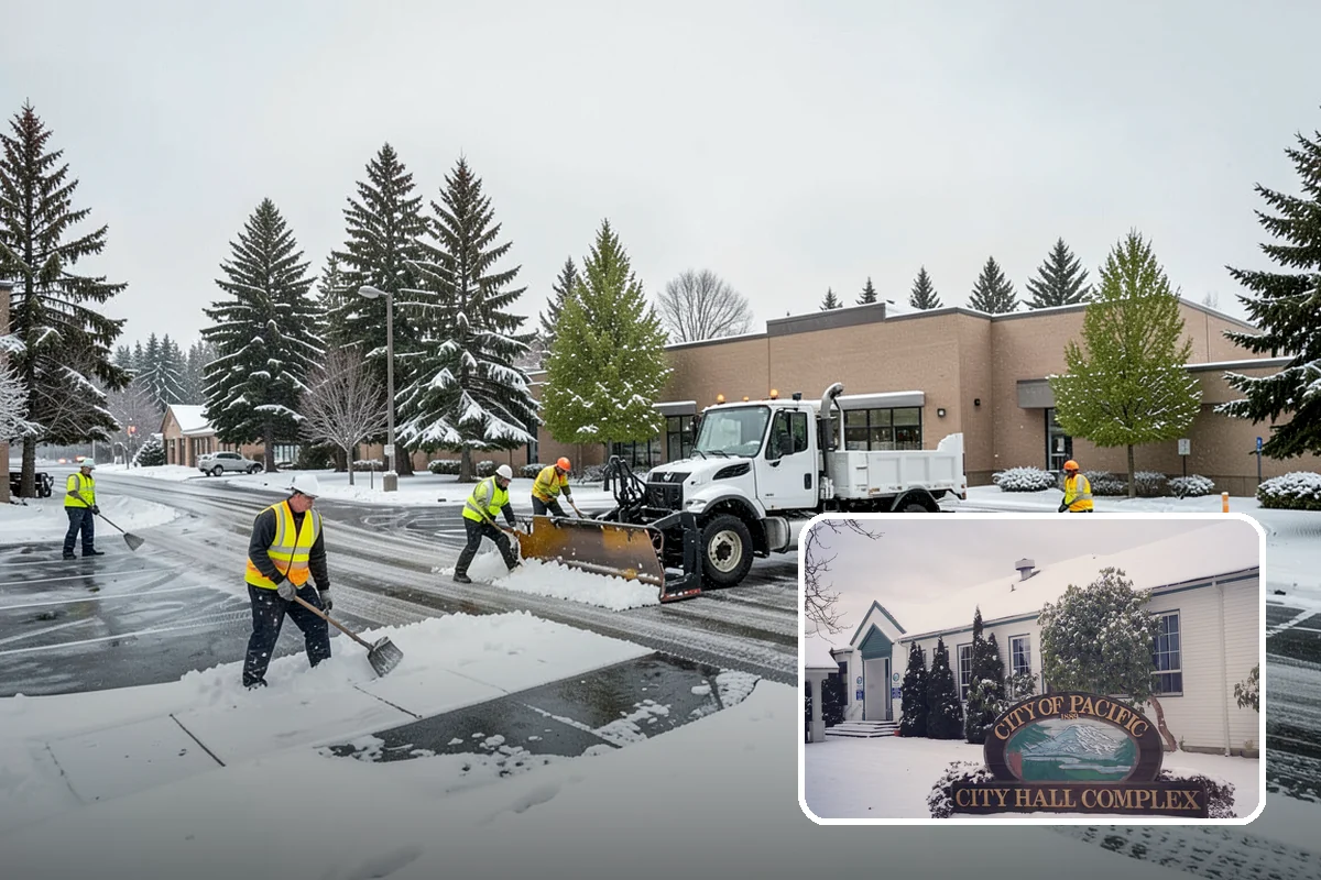 Commercial Sidewalk Clearing in Pacific, King County, WA - Code-compliant clearing of public frontage
