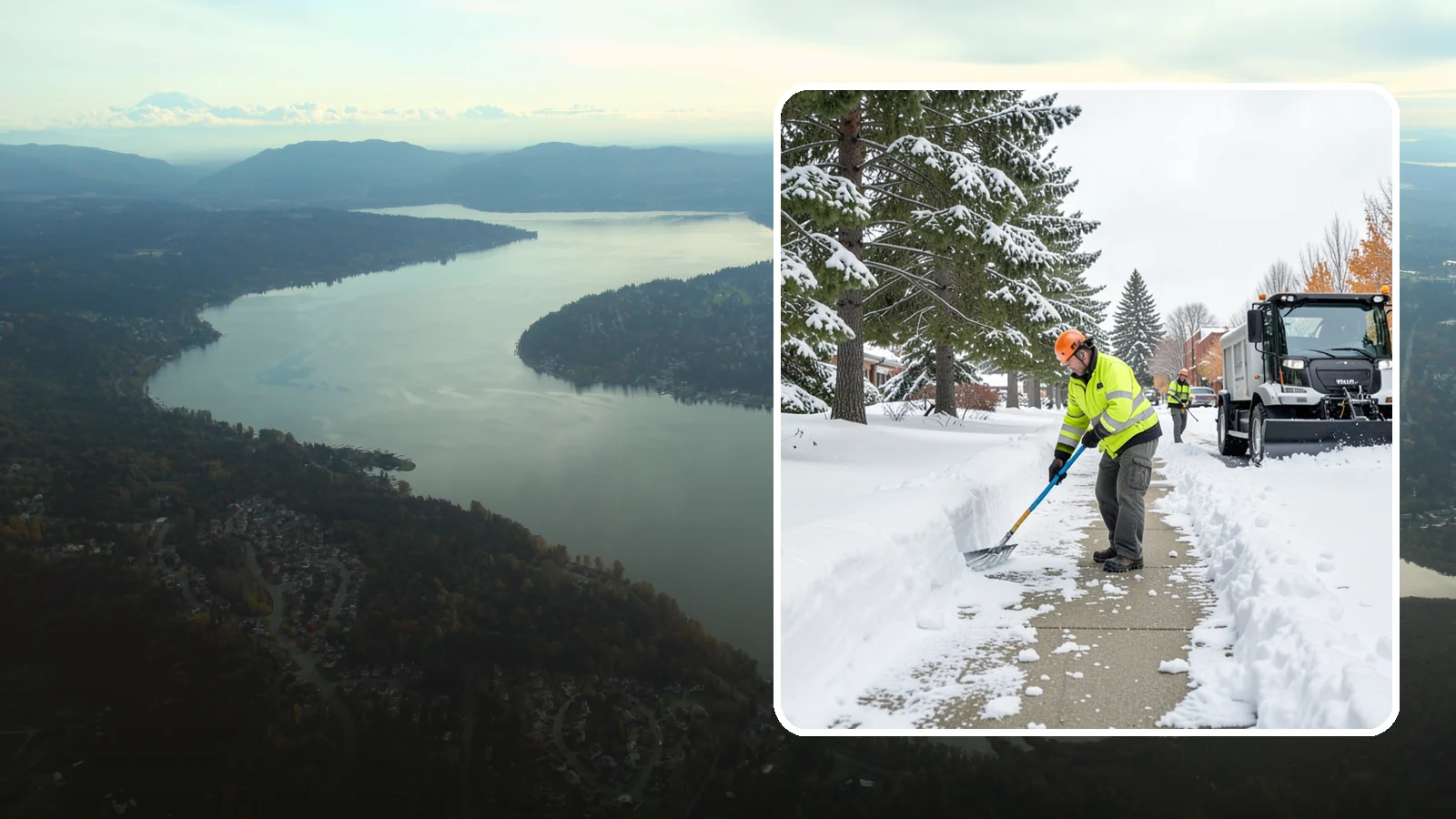 Commercial Sidewalk Clearing in Sammamish, King County, WA - Keep the public sidewalks around your commercial property safe and code-compliant through Western Washington winter weather.