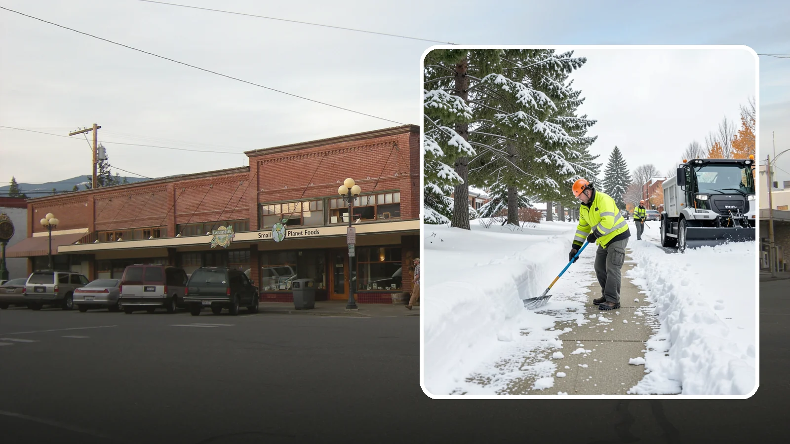 Commercial Sidewalk Clearing in Sedro-Woolley, Skagit County, WA - Keep the public sidewalks around your commercial property safe and code-compliant through Western Washington winter weather.