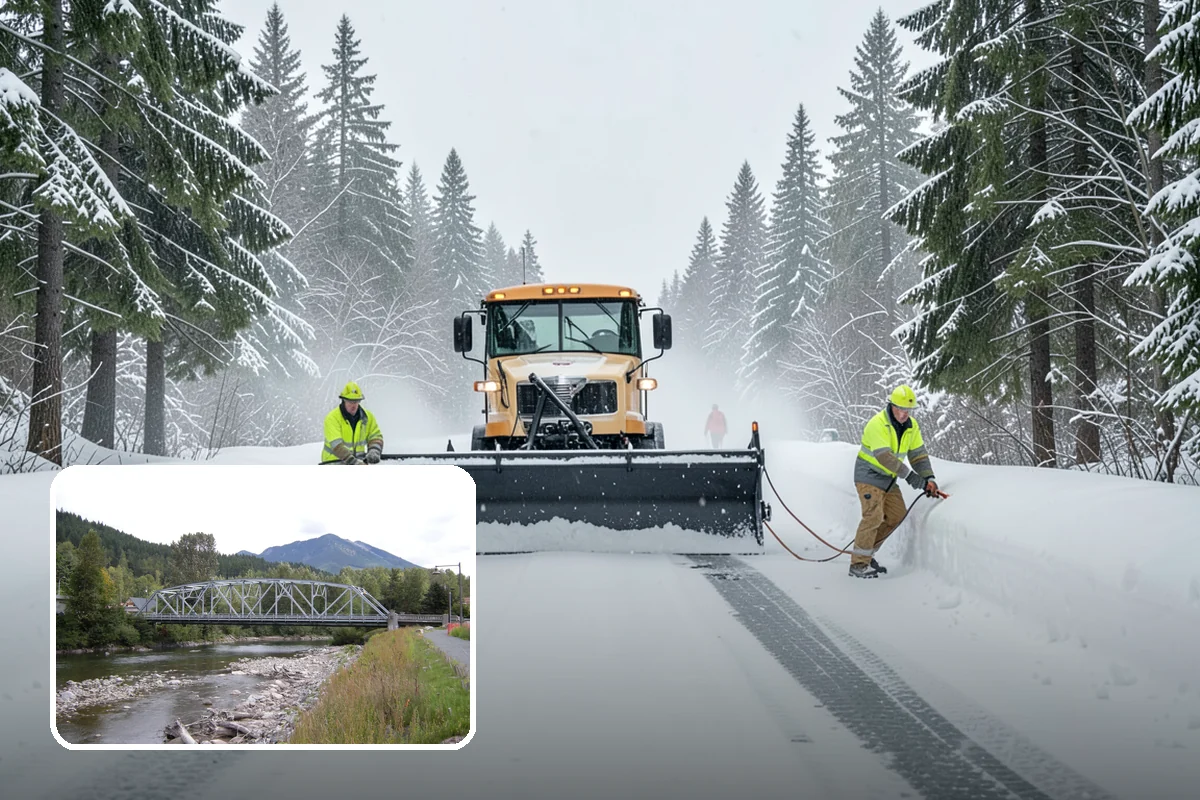 Commercial Sidewalk Clearing in Skykomish, King County, WA - Code-compliant clearing of public frontage