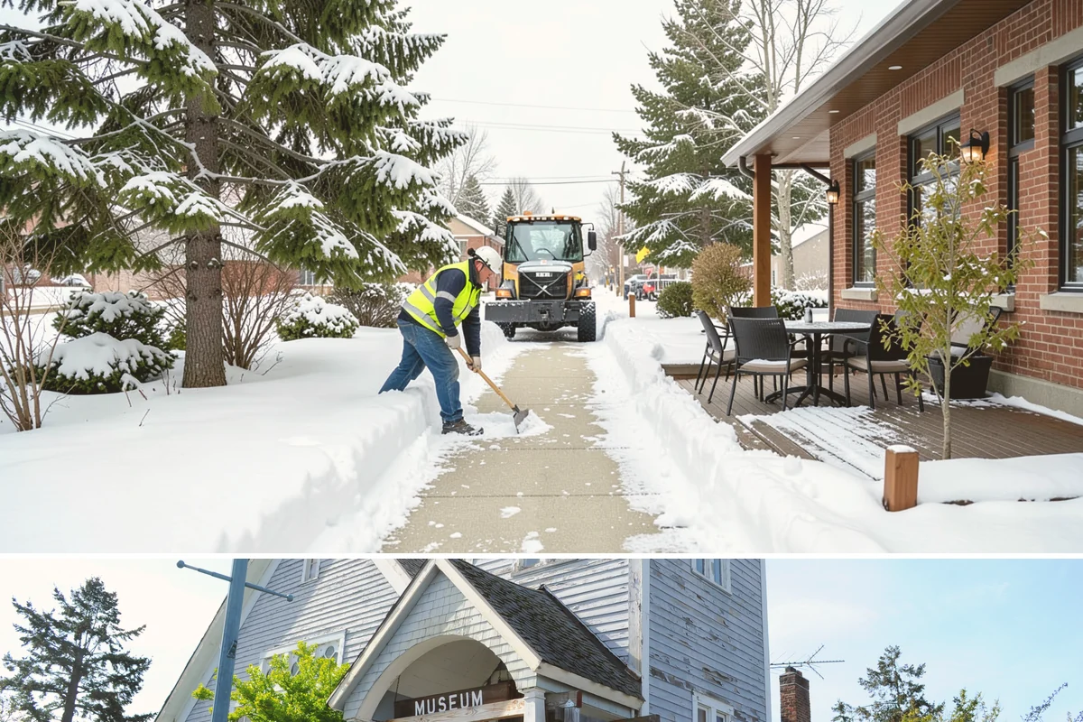 Commercial Sidewalk Clearing in Steilacoom, Pierce County, WA - Commercial sidewalks demand prompt clearing whenever December-to-February storms trigger local snow-removal ordinances.