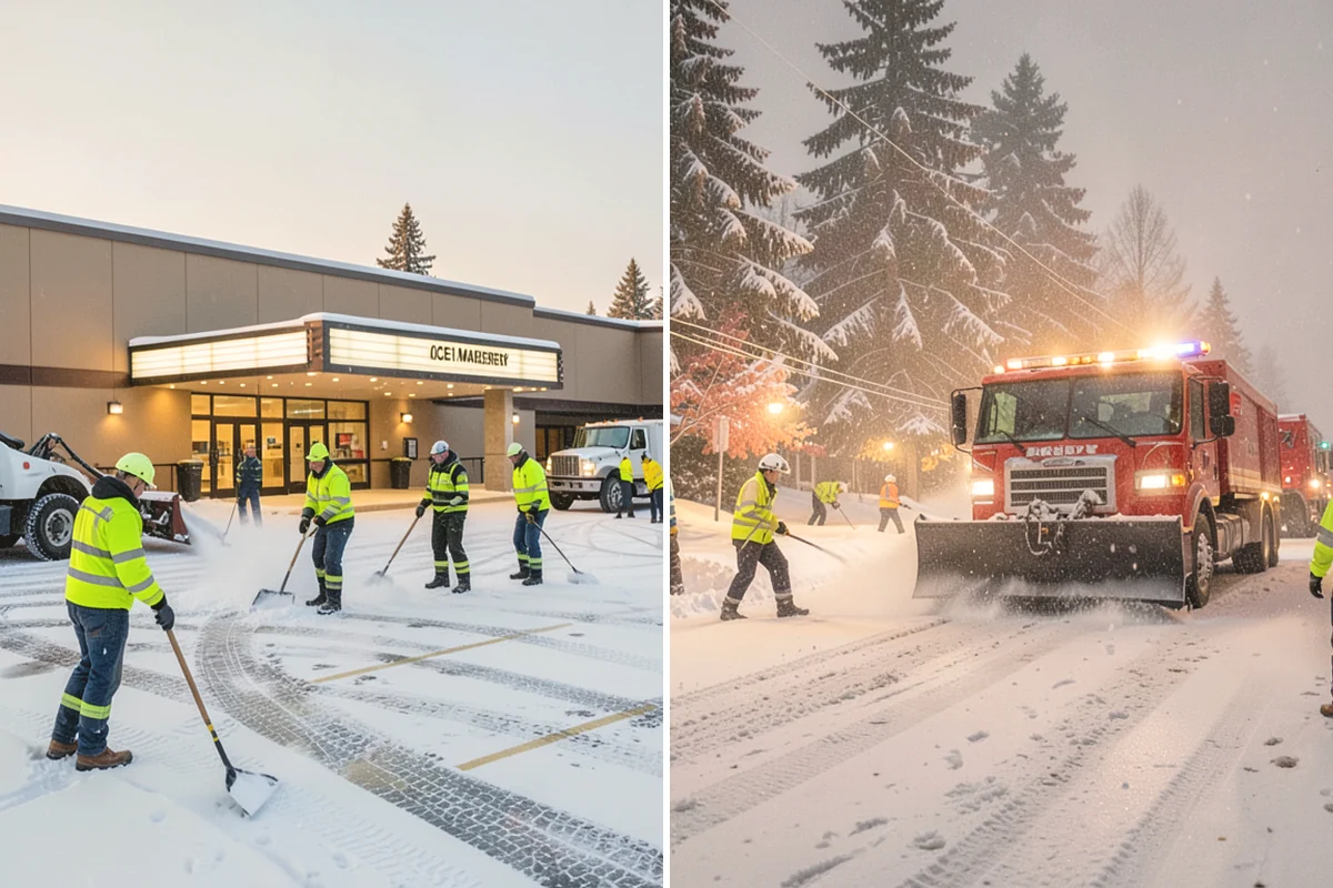 Commercial Sidewalk Clearing in University Place, Pierce County, WA - Map the full sidewalk frontage and corner ramps