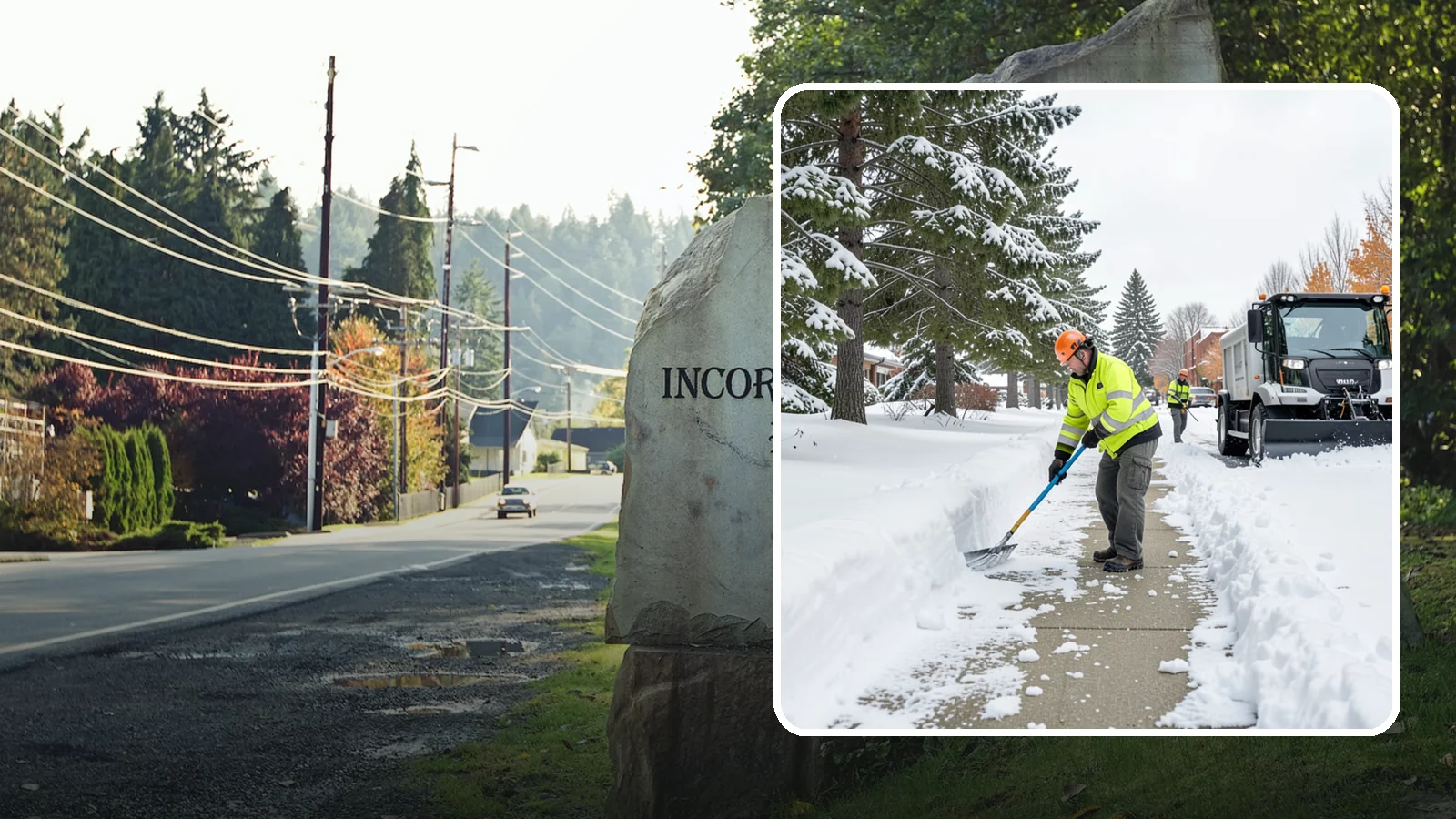 Commercial Sidewalk Clearing in Wilkeson, Pierce County, WA - Keep the public sidewalks around your commercial property safe and code-compliant through Western Washington winter weather.
