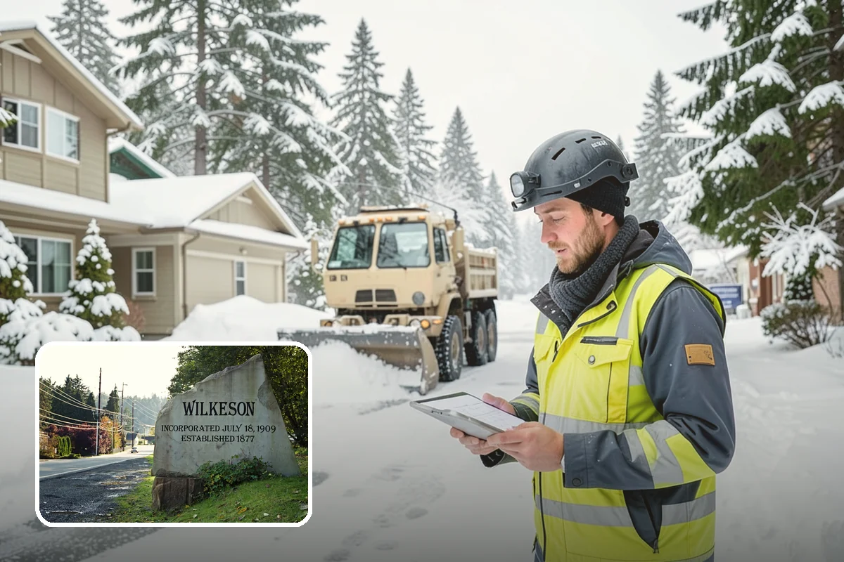 Commercial Sidewalk Clearing in Wilkeson, Pierce County, WA - Code-compliant clearing of public frontage