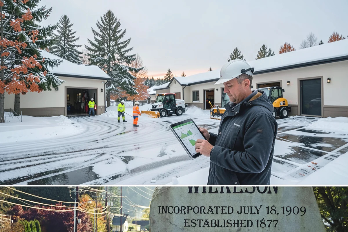 Commercial Sidewalk Clearing in Wilkeson, Pierce County, WA - Commercial sidewalks demand prompt clearing whenever December-to-February storms trigger local snow-removal ordinances.