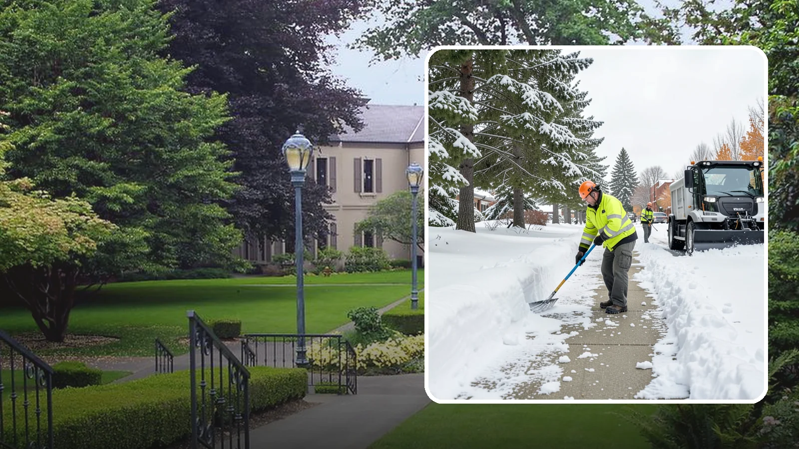 Commercial Sidewalk Clearing in Woodinville, King County, WA - Keep the public sidewalks around your commercial property safe and code-compliant through Western Washington winter weather.