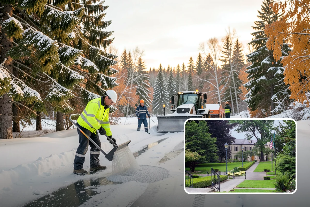 Commercial Sidewalk Clearing in Woodinville, King County, WA - Code-compliant clearing of public frontage