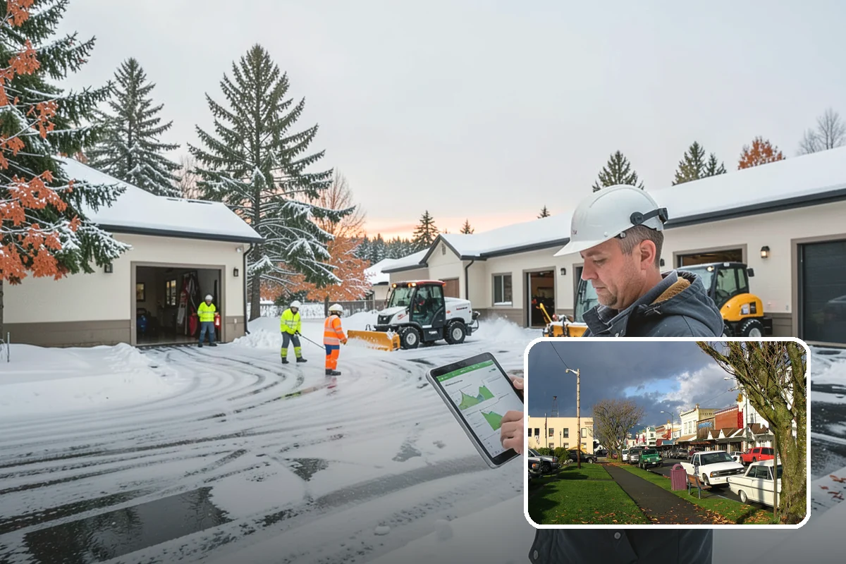 Commercial Snow Removal in Arlington, Snohomish County, WA - Priority plowing that keeps customers and staff arriving on schedule