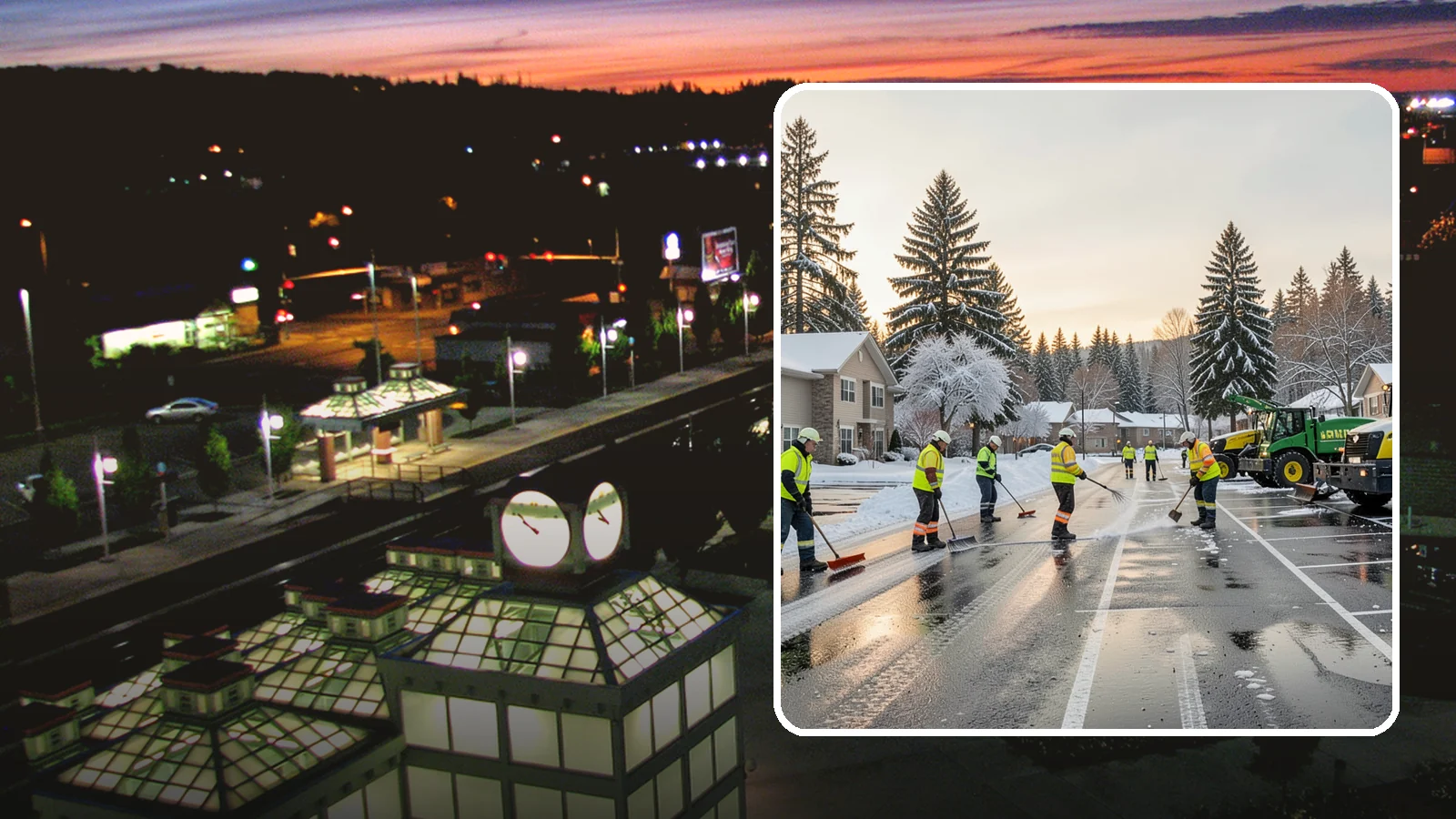 Commercial Snow Removal in Auburn, King County, WA - When a Puget Sound cold snap drops wet snow across your commercial property, our crews keep parking areas, walkways, and access...