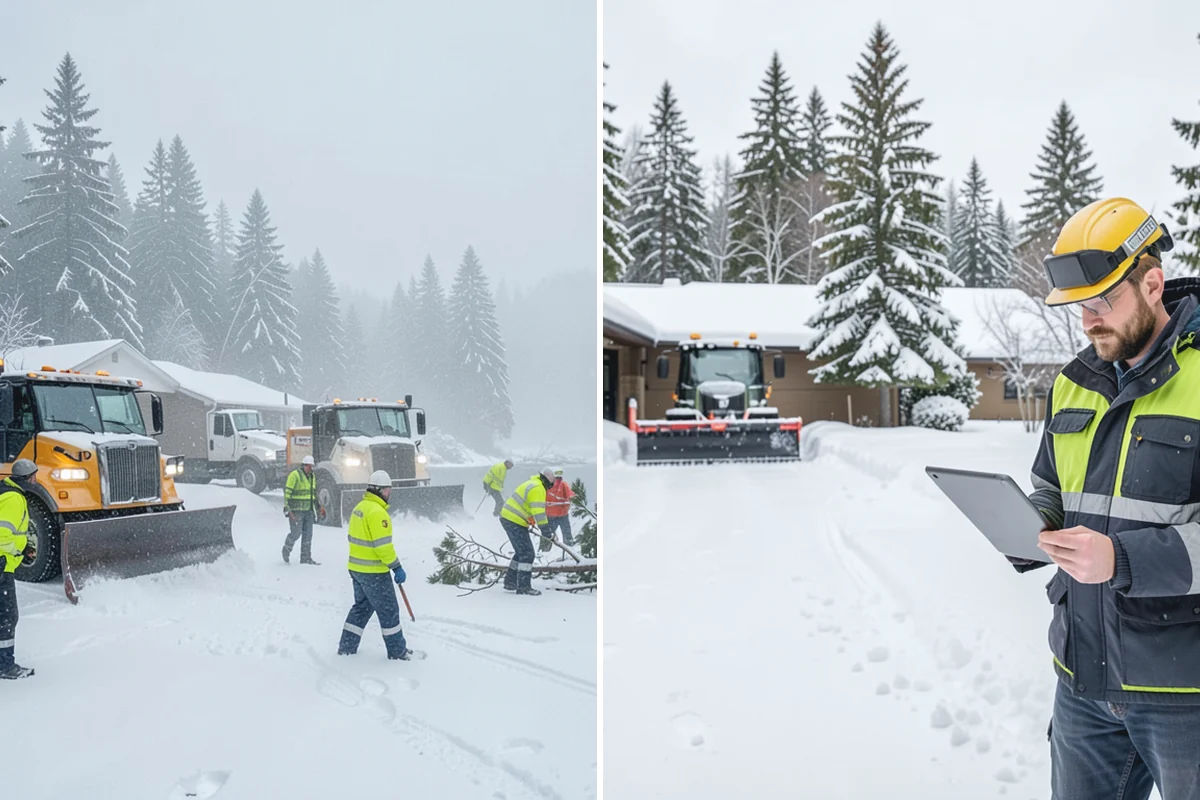 Commercial Snow Removal in Beaux Arts Village, King County, WA - Walk the site and map priority zones, obstacles, and snow storage areas