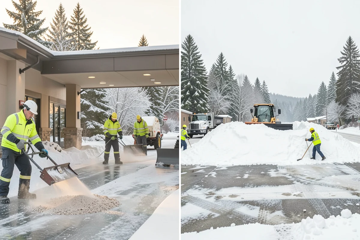 Commercial Snow Removal in Black Diamond, King County, WA - Walk the site and map priority zones, obstacles, and snow storage areas