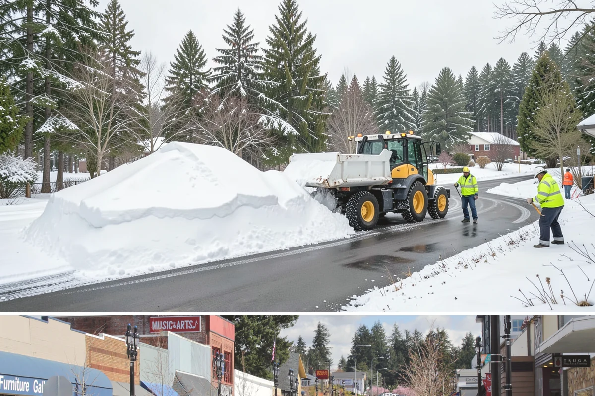 Commercial Snow Removal in Bothell, King County, WA - Western Washington's snow risk runs from late November through February, with the sharpest danger during Fraser outflow events...