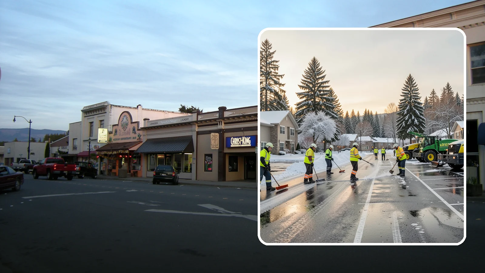 Commercial Snow Removal in Burlington, Skagit County, WA - When a Puget Sound cold snap drops wet snow across your commercial property, our crews keep parking areas, walkways, and access...