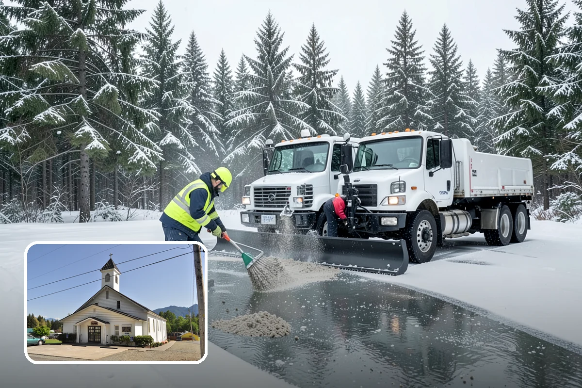 Commercial Snow Removal in Concrete, Skagit County, WA - Priority plowing that keeps customers and staff arriving on schedule
