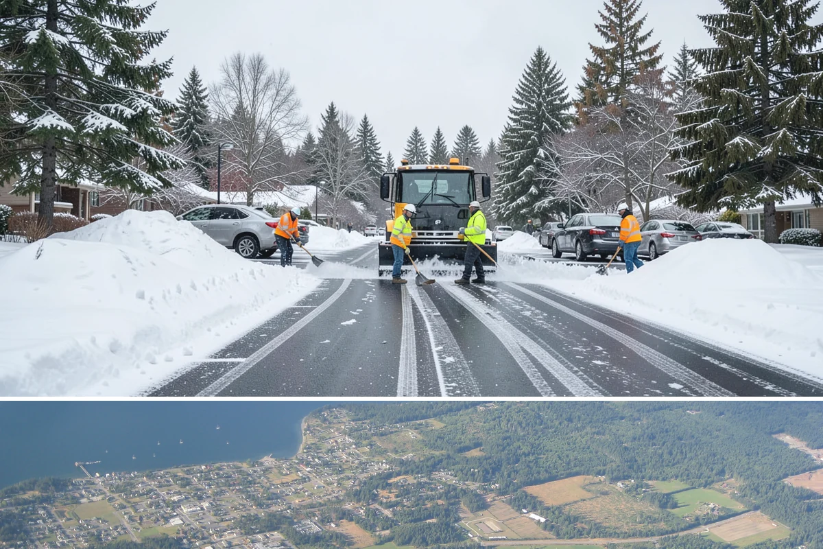 Commercial Snow Removal in Coupeville, Island County, WA - Western Washington's snow risk runs from late November through February, with the sharpest danger during Fraser outflow events...