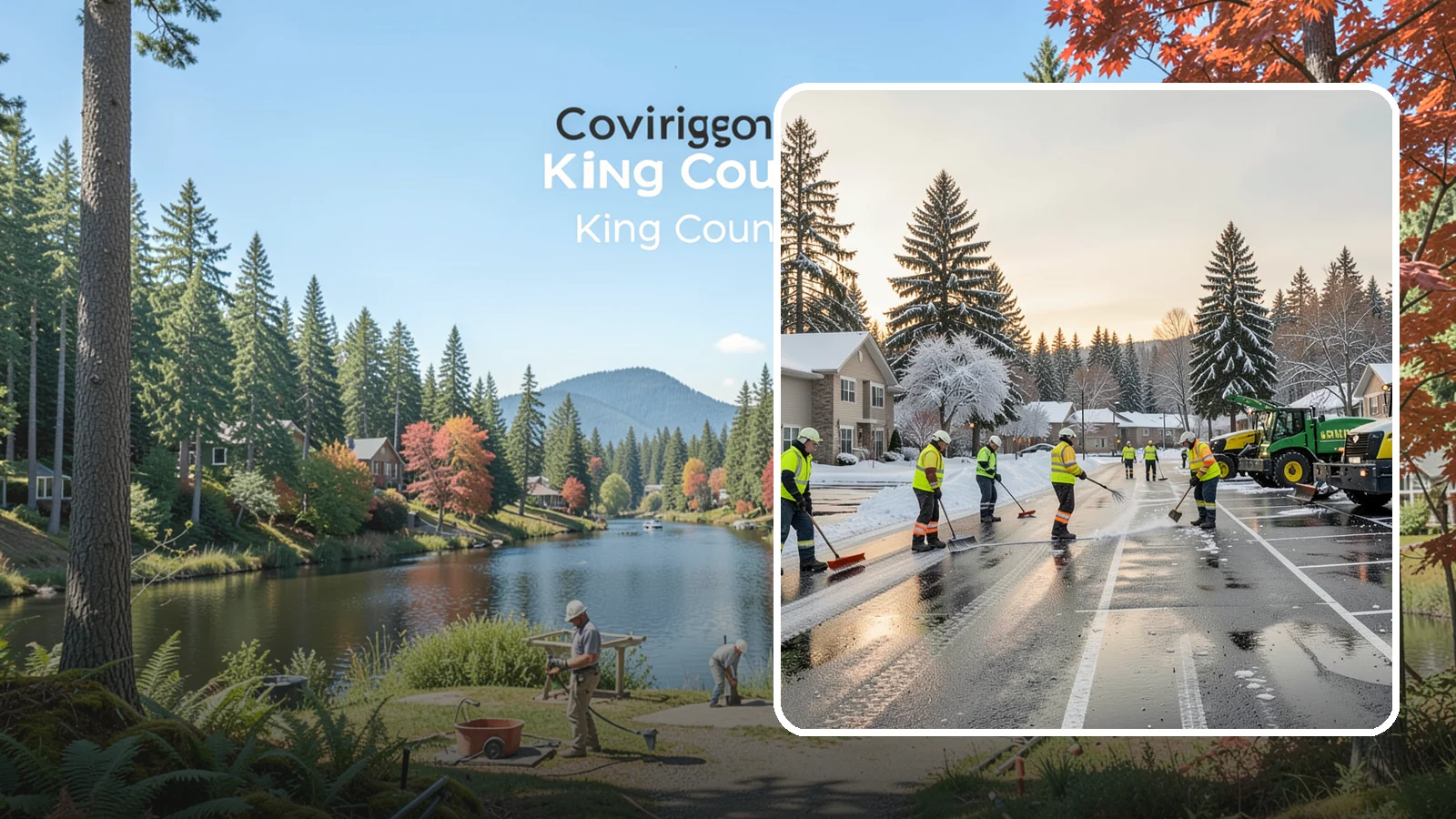 Commercial Snow Removal in Covington, King County, WA - When a Puget Sound cold snap drops wet snow across your commercial property, our crews keep parking areas, walkways, and access...